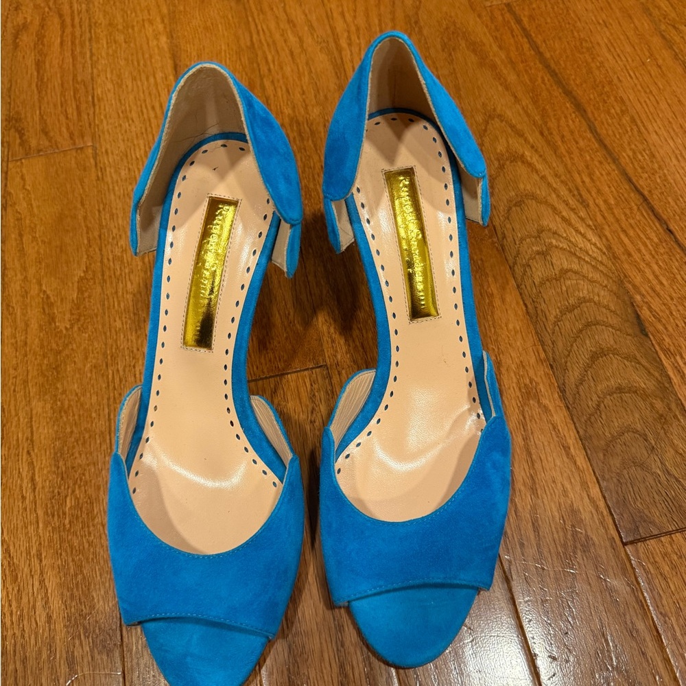 Rupert Sanderson turquoise heel- size 38
